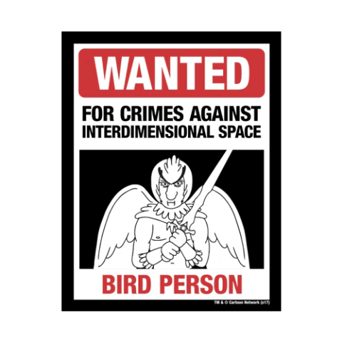 Placa - Wanted Bird Person