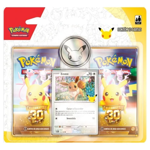 Blister Duplo c/ Moeda Pokémon TCG - Celebração de 30 anos