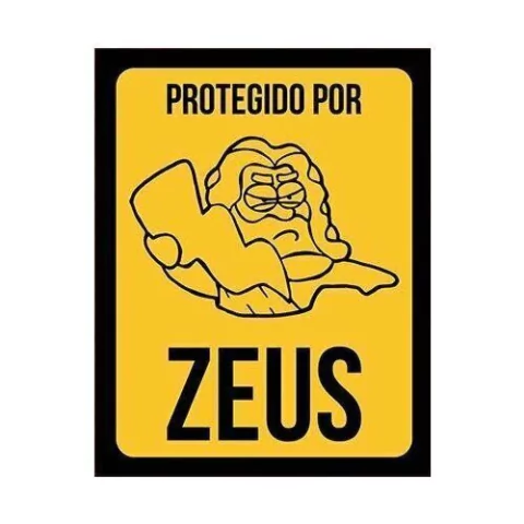 Placa - Protegido Por Zeus