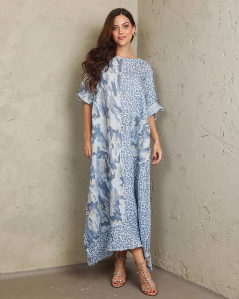 Vestido V.390 PRINT AZUL