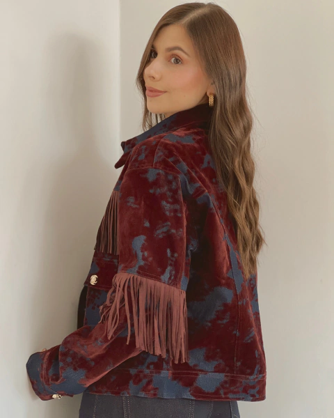 Chaqueta con flecos y botones dorados P.110 - tienda online