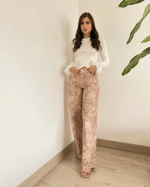 Jean BAMBI Estampado Animal Print - comprar online