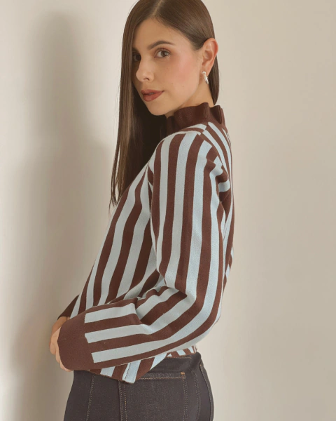 Buzo Elenza de rayas con cuello de volantes P.105 ELENZA - tienda online