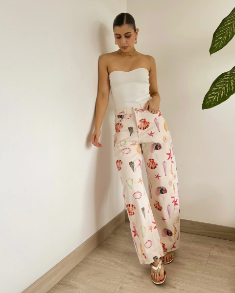 Pantalón P.090 Straight Leg Estampado - primia 