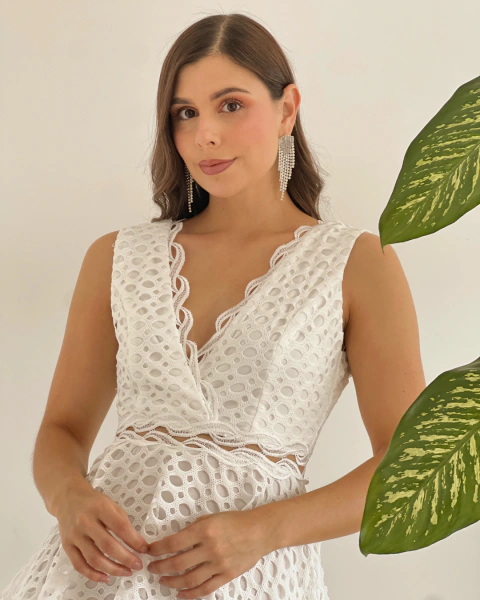 Vestido Largo Blanco T.143 - comprar online