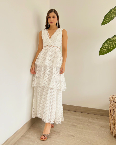 Vestido Largo Blanco T.143