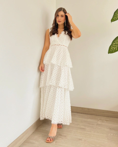 Imagen de Vestido Largo Blanco T.143