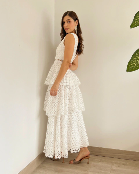 Vestido Largo Blanco T.143 - comprar online