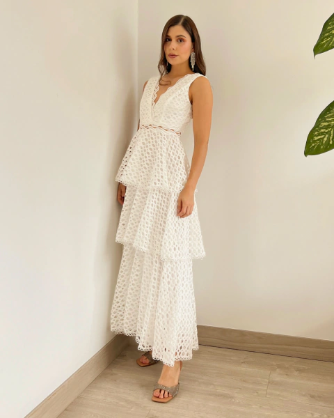 Vestido Largo Blanco T.143 en internet