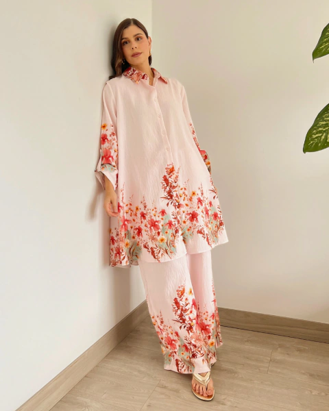 Blusón rosa estampado floral T.197 - primia 