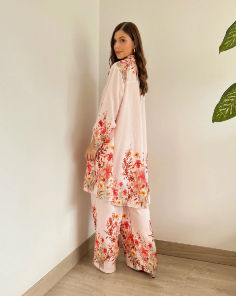 Pantalón rosa estampado floral T.198 en internet