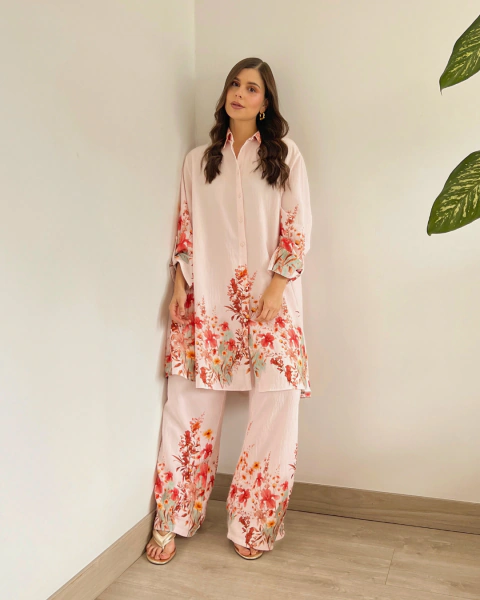 Pantalón rosa estampado floral T.198 - primia 