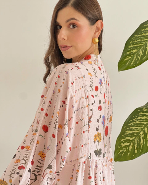 Vestido T.195 ROSA floral - tienda online