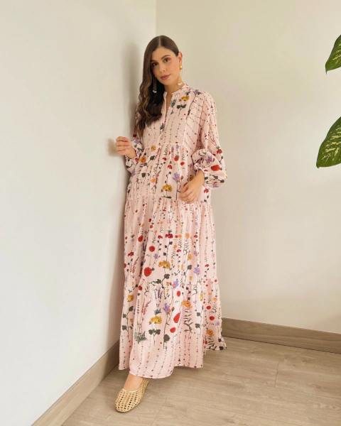 Vestido T.195 ROSA floral - comprar online
