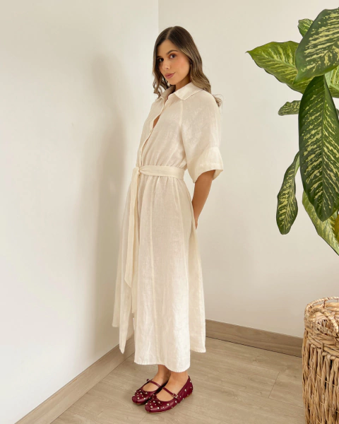 Vestido ROBERTA CREMA - comprar online