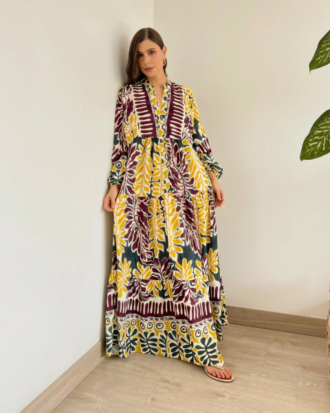 Vestido Largo Estampado T.196 - comprar online