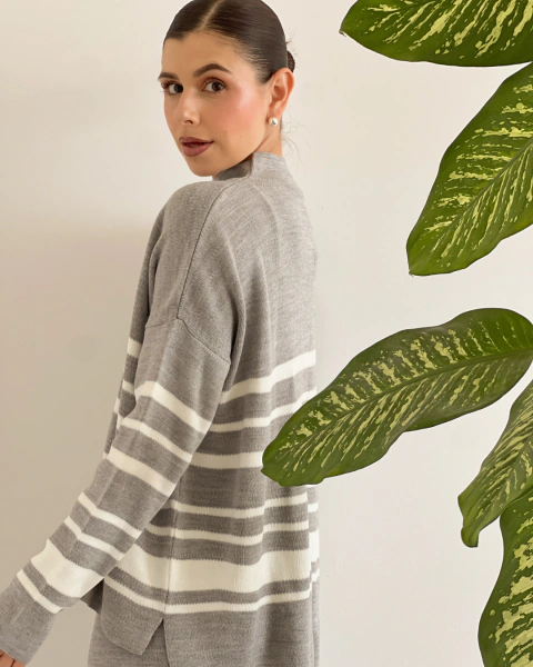 Set T.170 GRIS Buzo a Rayas y Pantalón Tejido - primia 