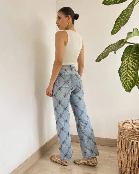 Jean ZENDAYA BORDADO FLORAL