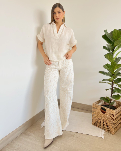 Blusa T.110 CREMA - comprar online