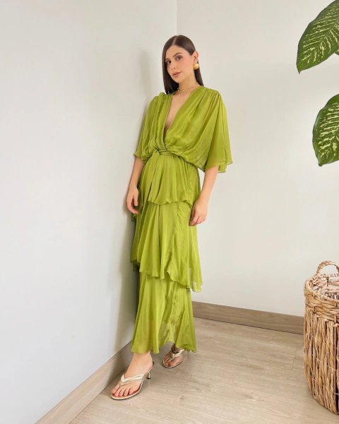 Vestido ROMINA PISTACHO - primia 