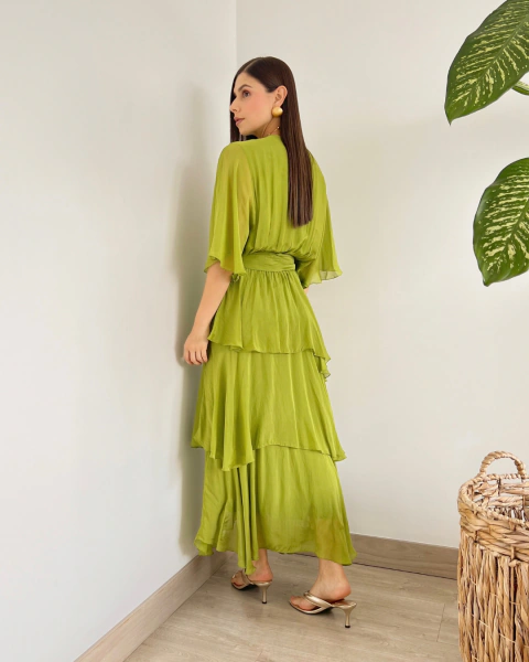 Vestido ROMINA PISTACHO - tienda online