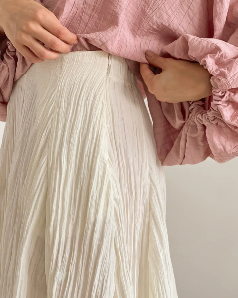 Falda Larga Fluida para Mujer T.209 Blanca en internet
