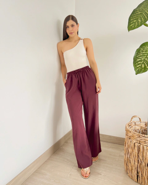 Imagen de Pantalón T.169 Vino Pierna Ancha