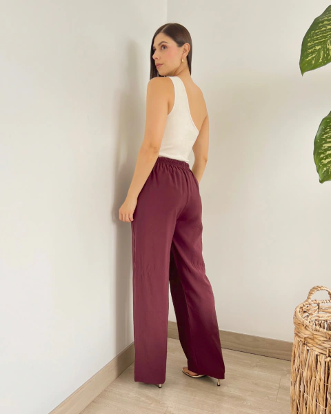 Pantalón T.169 Vino Pierna Ancha - tienda online