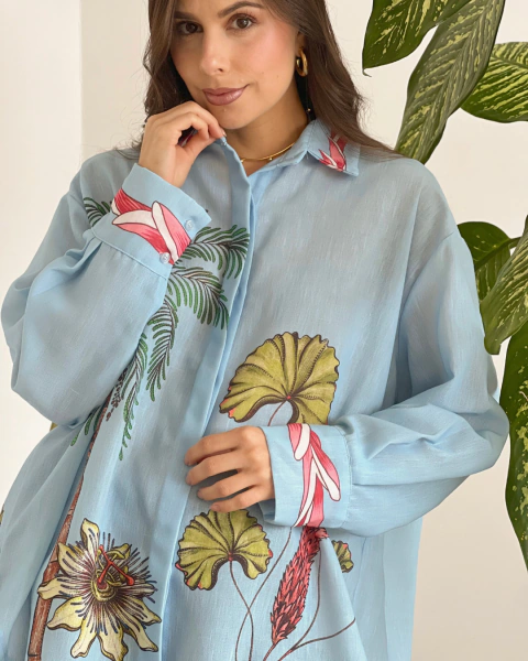 Blusón P.087 Azul Estampado