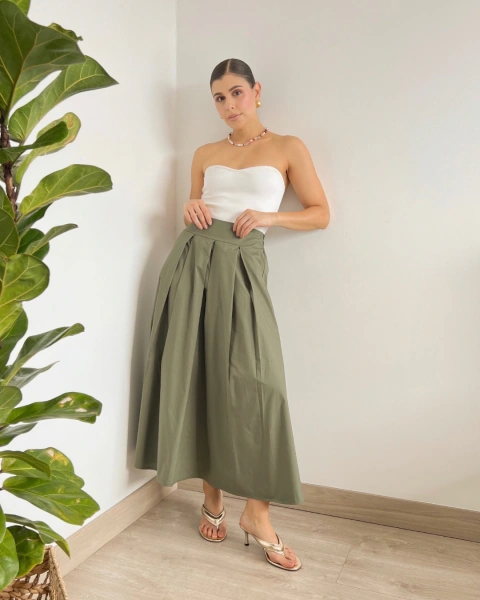 FALDA P.093 VERDE OLIVA