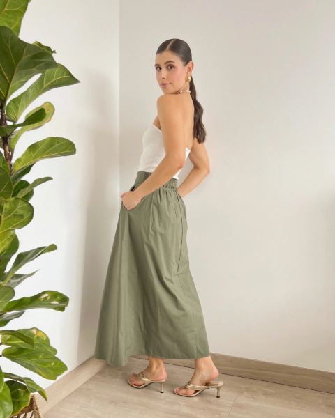 FALDA P.093 VERDE OLIVA - primia 