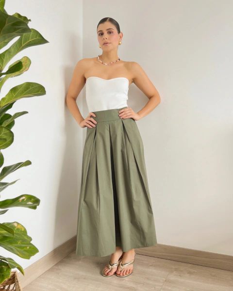 Imagen de FALDA P.093 VERDE OLIVA