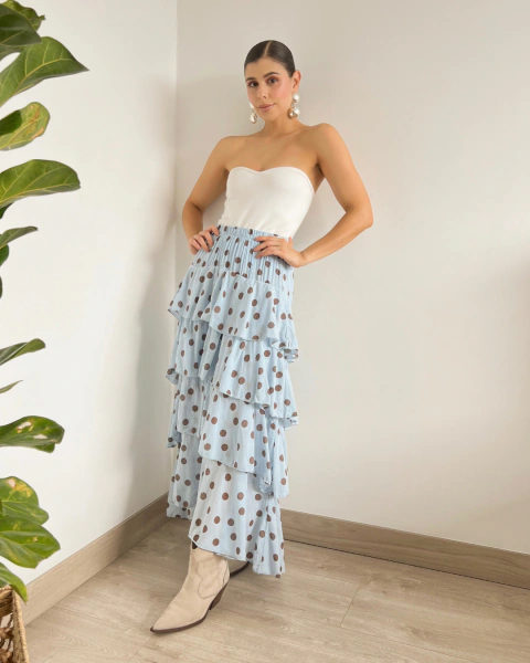 Falda larga de lunares M.004 para mujer
