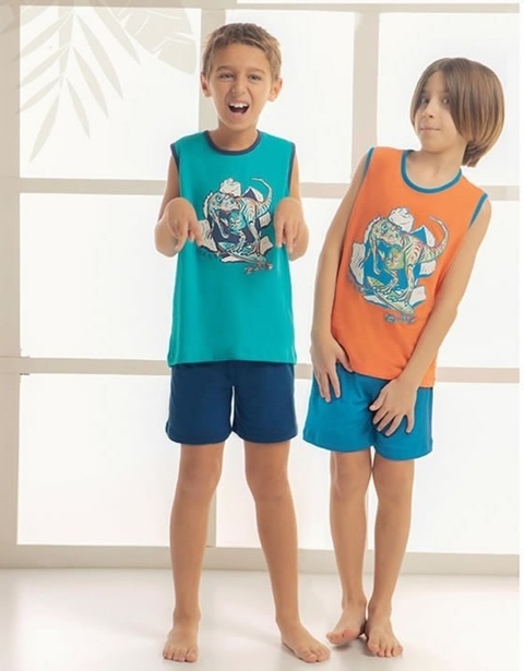 Pijama Dinosaurio Nene Azul Piache Piu