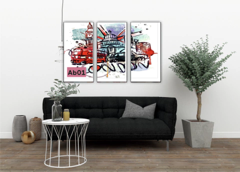 Cuadro triptico 90x60cm total Mod 1