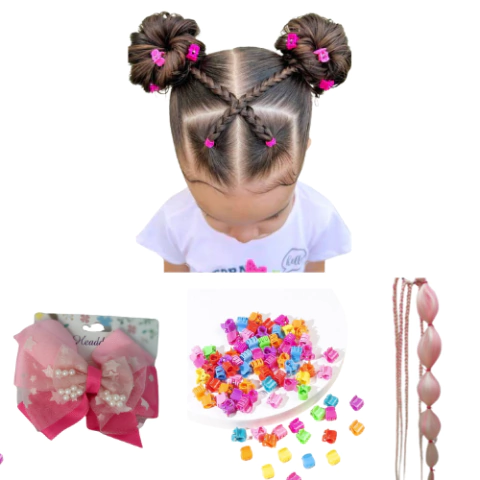 kit enfeites infantil - para criança 10 presilhinhas + 1 laço + 1 aplique bolha