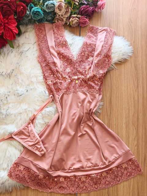 CAMISOLA LUXO COM DETALHES EM RENDA - Itana | Lingerie Para todas elas!