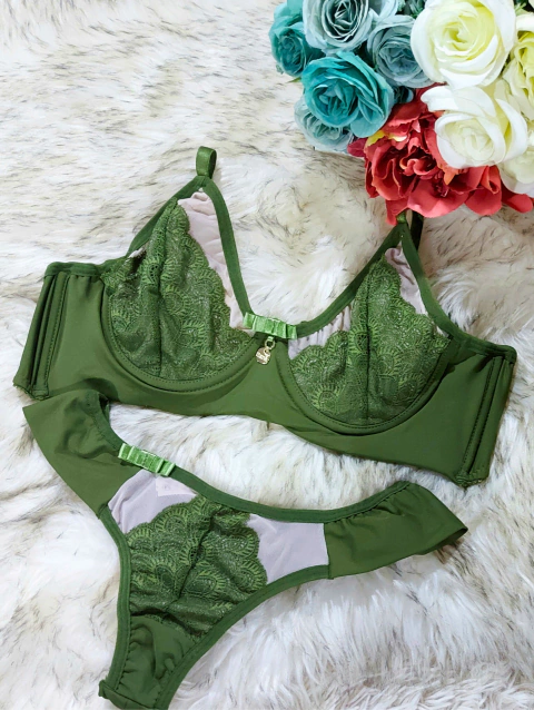 CONJUNTO SEDUÇÃO EM TULE E RENDA SEM BOJO - Itana | Lingerie Para todas elas!