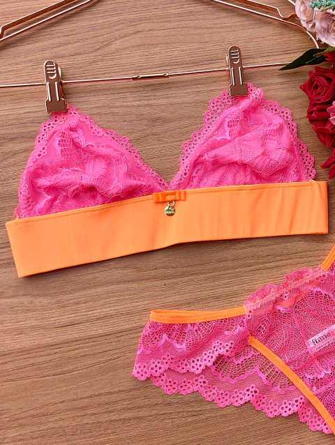 CONJUNTO SEDUÇÃO EM RENDA SEM BOJO - loja online