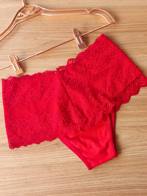 CALCINHA CINTURA ALTA COM RENDA REFORÇADA EM COTTON - Itana | Lingerie Para todas elas!