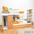 Cucheta Desplazada RE90 con ropero y escritorio Claudia Muebles