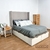 OFERTA - Respaldo Tapizado con orejas para colchón de 1,50x1,62 pana stone