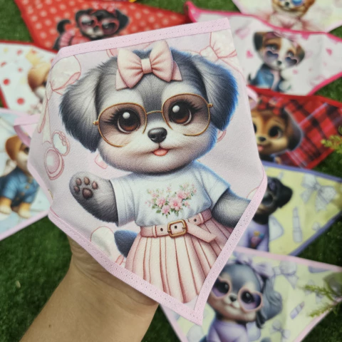 4951 - Bandanas M Cachorrinhas Pacote com 10 unidades