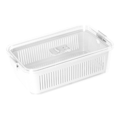 Pote slim multiuso de acrílico com tampa, ideal para organização na cozinha.