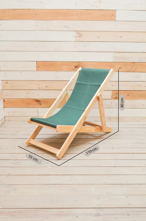 Reposera plegable de pino