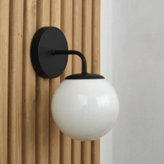Aplique de pared Bombay con globo de vidrio en internet