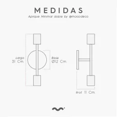 Aplique Minimal doble de pared o techo - Moiso Deco & Lights