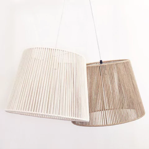 Lámpara de techo tejida en hilo de algodón