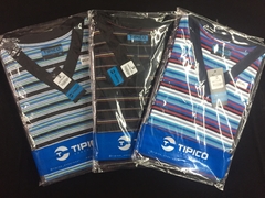 Pijama jersey rayado PL/MC, escote en V-Típico (TP705) - comprar online