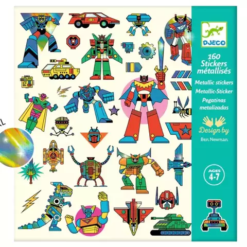 Stickers metalizados - Robots